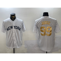 New York Yankees #99 Aaron Judge White JEROMEN Pinstripe Fashion Cool Base Jersey 2