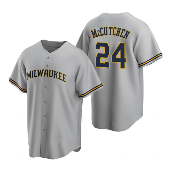 Milwaukee Brewers #24 Andrew McCutchen Gray JEROMEN Cool Base Stitched Jersey