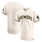 Milwaukee Brewers Cream JEROMEN Home Elite Jersey