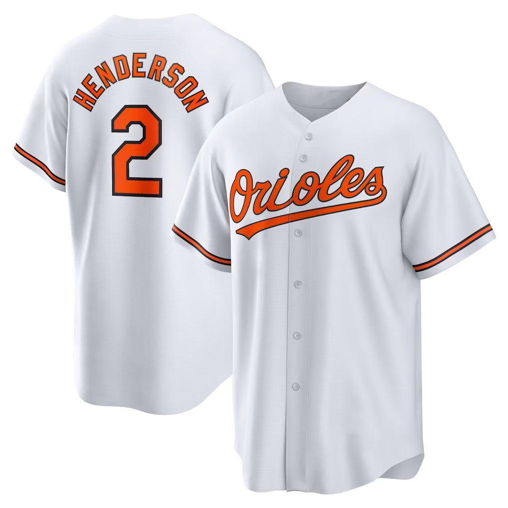 Baltimore Orioles #2 Gunnar Henderson White JEROMEN Home Replica Player Jersey