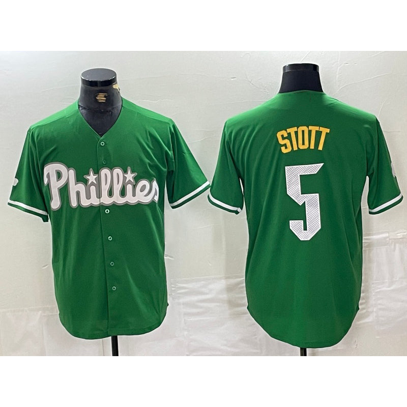 Philadelphia Phillies #5 Bryson Stott Green JEROMEN 2024 City Connect Stitched Jersey
