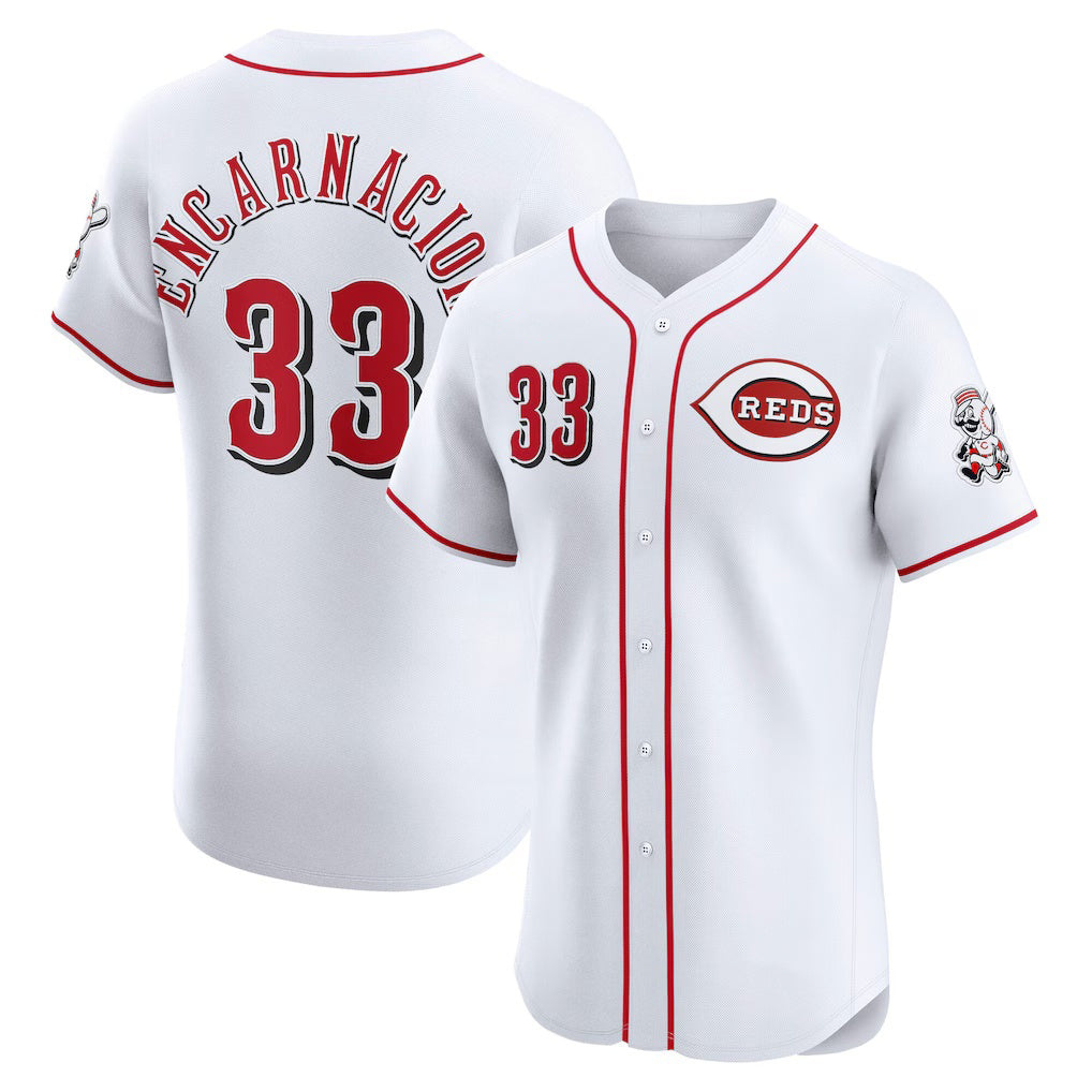 Cincinnati Reds #33 Christian Encarnacion-Strand White JEROMEN Home Elite Jersey
