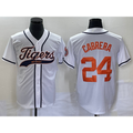Detroit Tigers #24 Miguel Cabrera White JEROMEN Cool Base Stitched Jersey