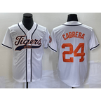 Detroit Tigers #24 Miguel Cabrera White JEROMEN Cool Base Stitched Jersey