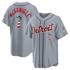 Detroit Tigers #7 Kevin McGonigle Gray JEROMEN USA 250 Fourth of July Road Stadium Jersey