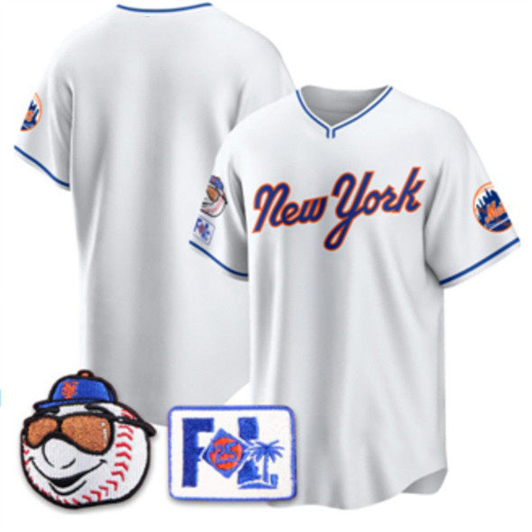 New York Mets Blank White JEROMEN 2025 Spring Training Stitched Jersey