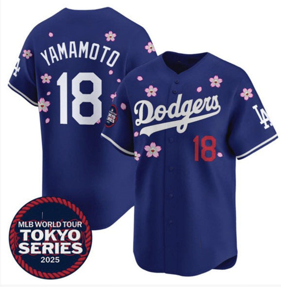 Los Angeles Dodgers #18 Yoshinobu Yamamoto Royal JEROMEN 2025 Tokyo Series Limited Stitched Jersey