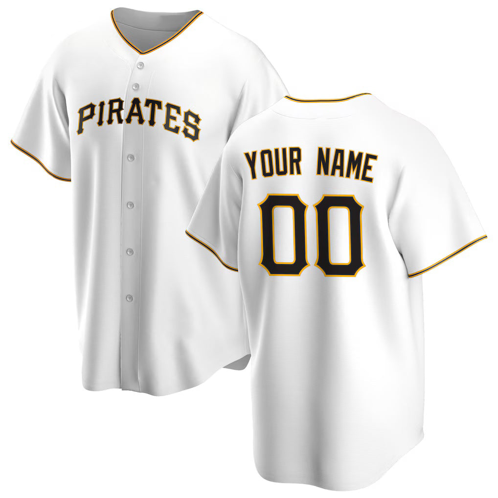 Custom Pittsburgh Pirates White JEROMEN Home Replica Jersey