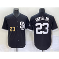 San Diego Padres #23 Fernando Tatis Jr Number Black JEROMEN 2023 Cool Base Stitched Jersey