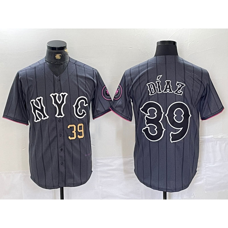 New York Mets #39 Edwin Diaz Gray JEROMEN 2024 City Connect Cool Base Jersey 3