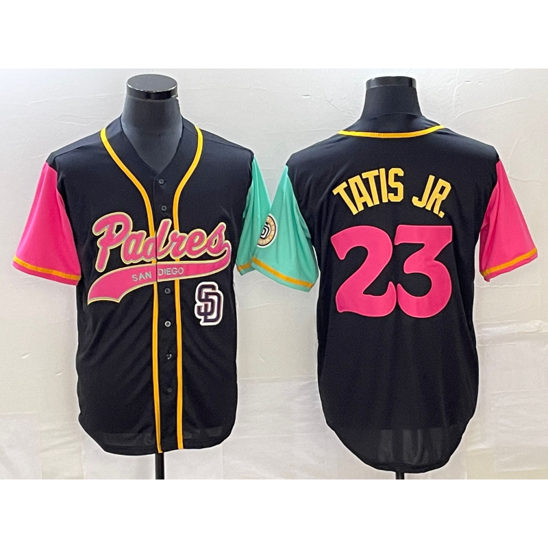 San Diego Padres #23 Fernando Tatis Jr Black JEROMEN NEW 2023 City Connect Cool Base Stitched Jersey