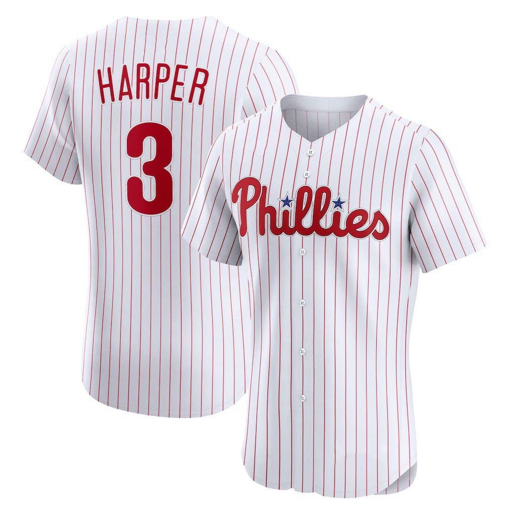 Philadelphia Phillies #3 Bryce Harper White JEROMEN Home Elite Jersey