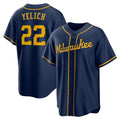 Milwaukee Brewers #22 Christian Yelich Navy JEROMEN Alternate 2 Replica Jersey