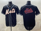 New York Mets Team Big Logo 2026 Fashion Replica Black JEROMEN Out Stitched Jersey