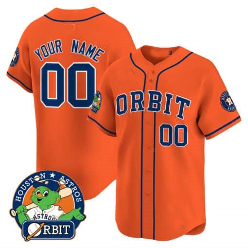 Custom Houston Astros Orbit Patch Vapor Premier Limited Jersey ¨C Orange JEROMEN