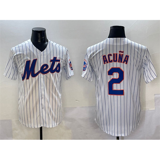 New York Mets #2 Luisangel Acuna White JEROMEN Cool Base Stitched Jersey