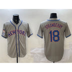 New York Mets #18 Darryl Strawberry Grey JEROMEN 2025 Spring Training Cool Base Stitched Jersey