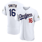 Los Angeles Dodgers #16 Will Smith White JEROMEN 2026 Gold Collection Authentic Jersey