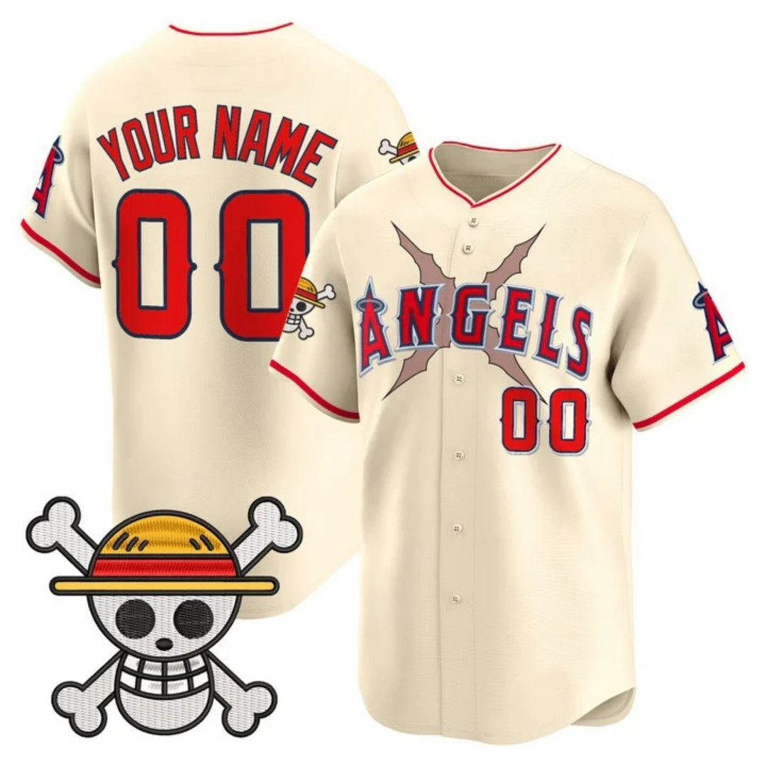 Custom Los Angeles Angels x One Piece Cream JEROMEN Vapor Premier Limited Jersey - Stitched
