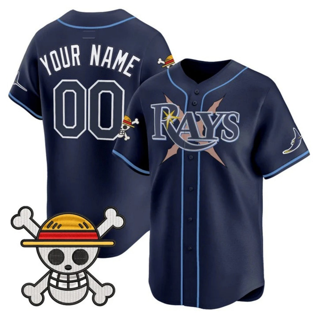 Custom Tampa Bay Rays x One Piece Navy JEROMEN Vapor Premier Limited Jersey - Stitched