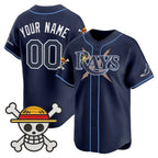 Custom Tampa Bay Rays x One Piece Navy JEROMEN Vapor Premier Limited Jersey - Stitched