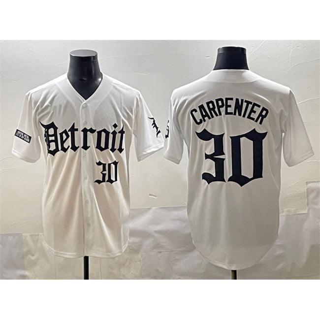 Detroit Tigers #30 Kerry Carpenter White JEROMEN 'Motor Gothic Edition' Vapor Premier Limited Stitched Jersey