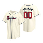Custom Atlanta Braves Cream JEROMEN 2020 Stitched Cool Base Jersey