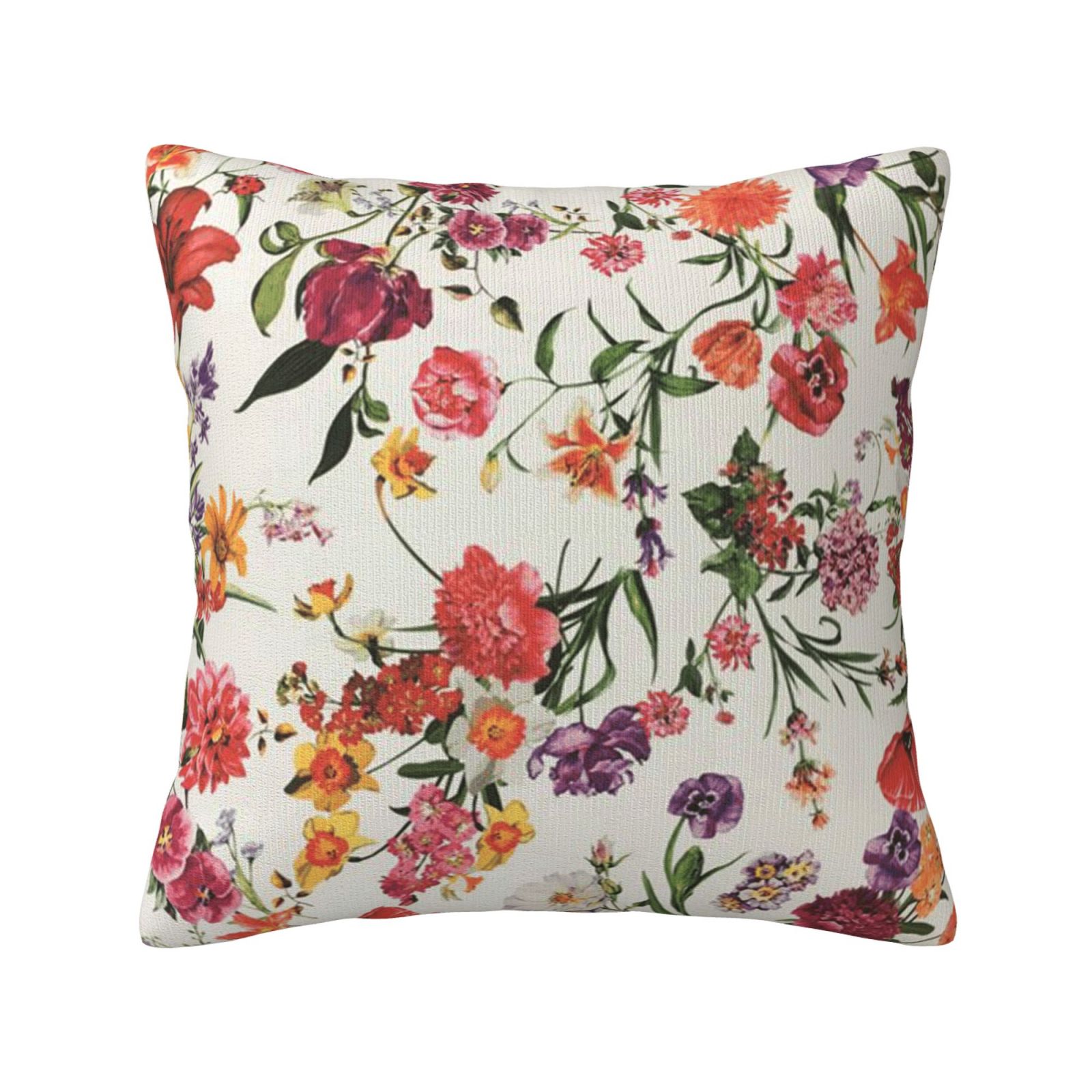 Keyword3 Colorful Blossom Multi Red Pillow 18x18in - Main Image