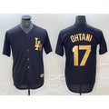 Los Angeles Dodgers #17 Shohei Ohtani Black Gold JEROMEN Cool Base Stitched Jersey