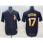 Los Angeles Dodgers #17 Shohei Ohtani Black Gold JEROMEN Cool Base Stitched Jersey