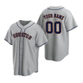 Custom Houston Astros Gray JEROMEN Stitched Cool Base Road Jersey