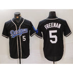 Los Angeles Dodgers #5 Freddie Freeman Number Black JEROMEN Cool Base With Patch Stitched Jerseys