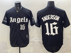 Los Angeles Angels #16 Garret Anderson Black JEROMEN 'Gothic Halo Edition' Vapor Limited Stitched Jersey