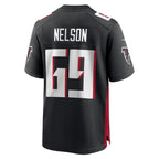 A.Falcons #69 Jack Nelson Black JEROMEN Team Game Jersey