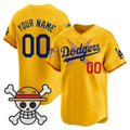 Custom Los Angeles Dodgers x One Piece Gold JEROMEN 2025 Vapor Premier Limited Jersey - Stitched