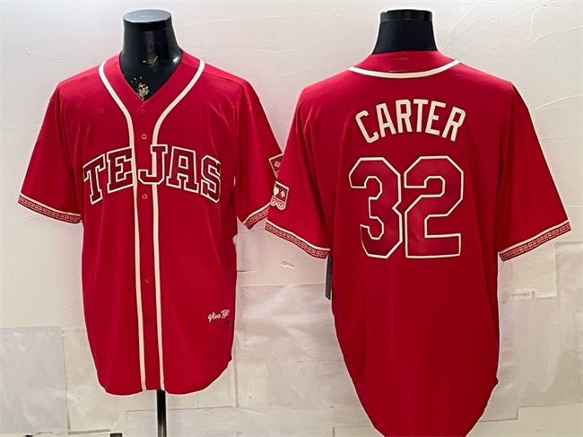 Texas Rangers #32 Evan Carter Red JEROMEN 2026 City Connect Stadium Stitched Jersey