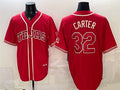 Texas Rangers #32 Evan Carter Red JEROMEN 2026 City Connect Stadium Stitched Jersey