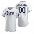 Custom Tampa Bay Rays White JEROMEN 2020 Stitched Flex Base Jersey