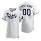 Custom Tampa Bay Rays White JEROMEN 2020 Stitched Flex Base Jersey