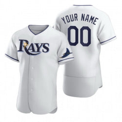 Custom Tampa Bay Rays White JEROMEN 2020 Stitched Flex Base Jersey