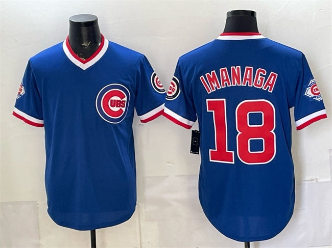 Chicago Cubs #18 Shota Imanaga Royal JEROMEN 150th Anniversary Throwback Vapor Limited Stitched Jersey