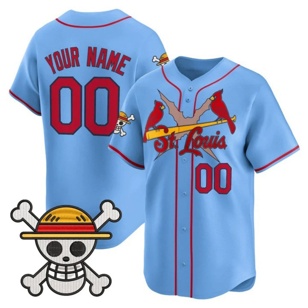Custom St. Louis Cardinals x One Piece Blue JEROMEN Vapor Premier Limited Jersey - Stitched