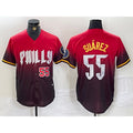 Philadelphia Phillies #55 Ranger Suarez Red JEROMEN 2024 City Player Number Cool Base Jerseys