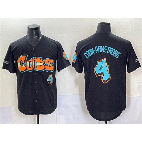 Chicago Cubs #4 Pete Crow-Armstrong Black JEROMEN 'Graffiti North Side Edition' Vapor Premier Limited Stitched Jersey