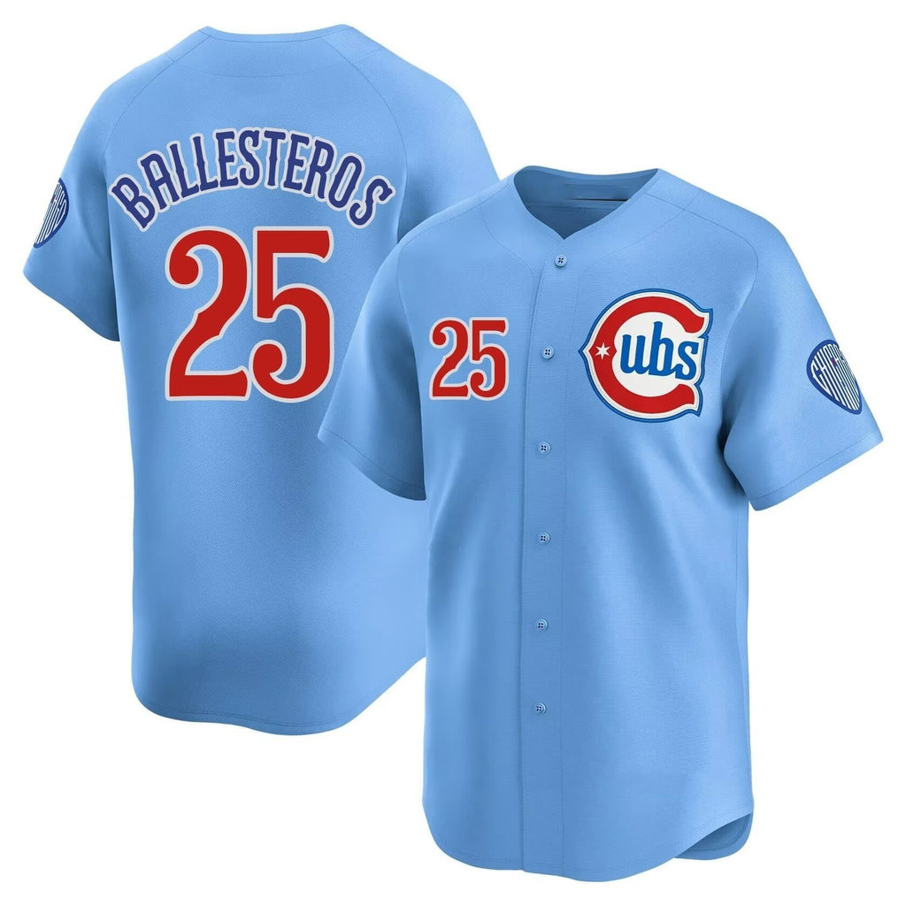 Chicago Cubs #25 Moises ballesteros Blue JEROMEN 2024 25 2nd Alternate Limited Stitched Jersey