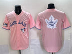 Toronto Blue Jays & Leafs With White JEROMEN Leafs Logo Pink 50 Seasons Patch Stitched Jersey