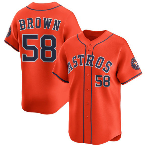 Houston Astros #58 Hunter Brown Orange JEROMEN 2025 Alternate Limited Stitched Jersey
