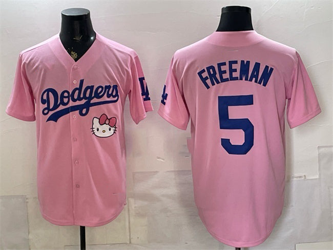 Los Angeles Dodgers #5 Freddie Freeman Pink JEROMEN 2025 Hello Kitty Vapor Limited Stitched Jersey 2