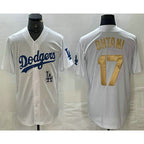 Los Angeles Dodgers #17 Shohei Ohtani White Gold JEROMEN Stitched Cool Base Jersey 2