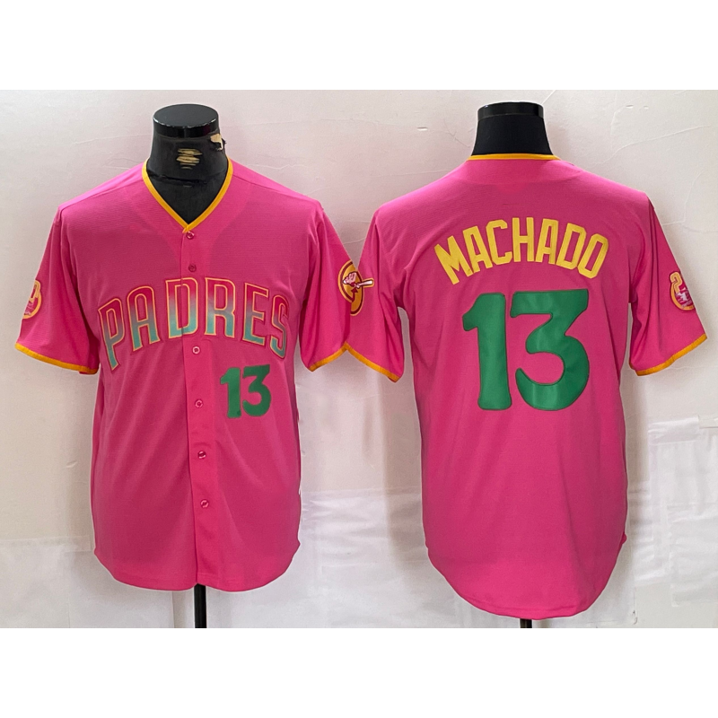 San Diego Padres #13 Manny Machado Pink JEROMEN Cool Base Stitched Jerseys